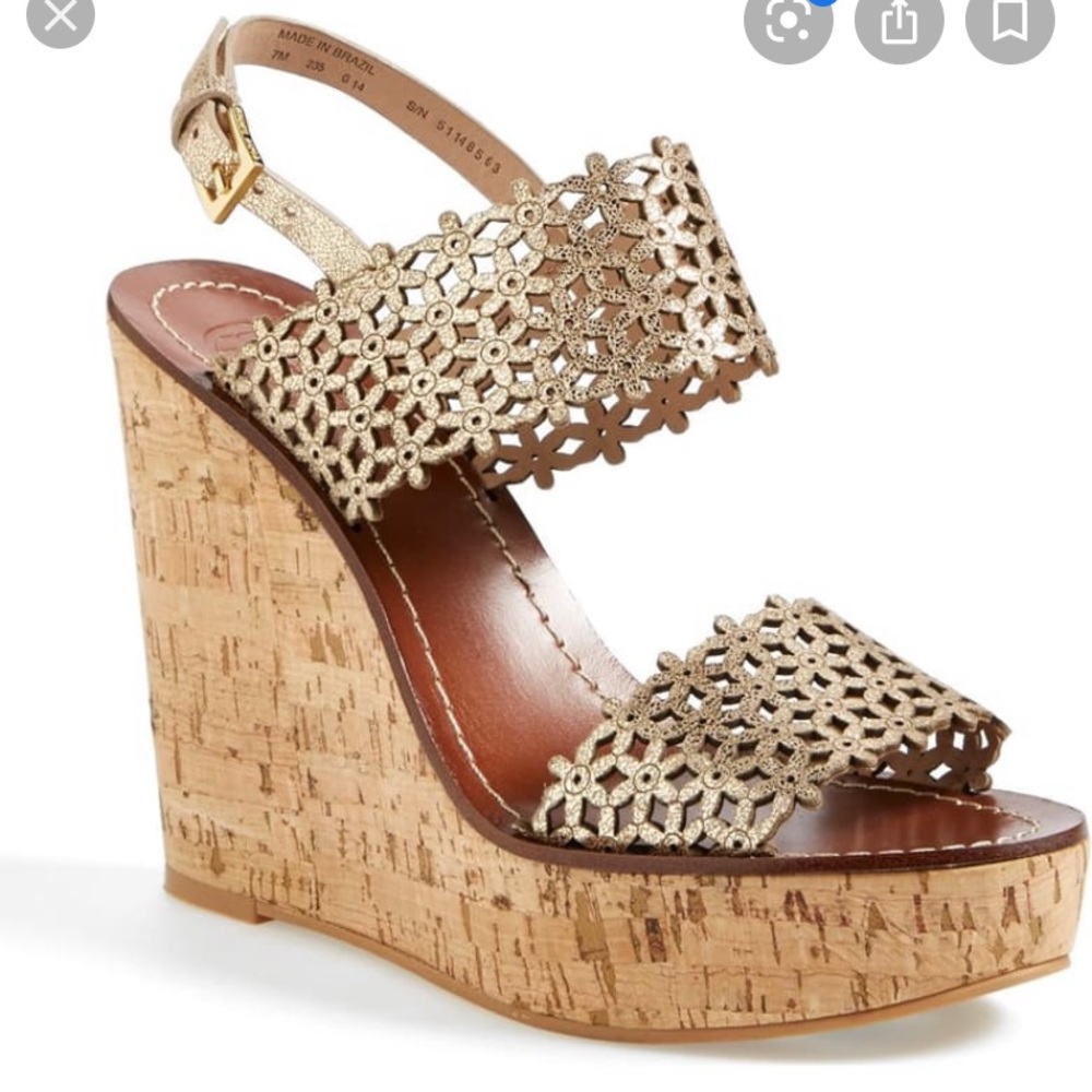 Tory Burch Daisy platform wedge sandal size 9